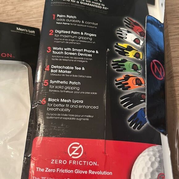 NEW 2 pcs one pair zero friction golf gloves mesh Lyra white right and left one - Picture 7 of 7
